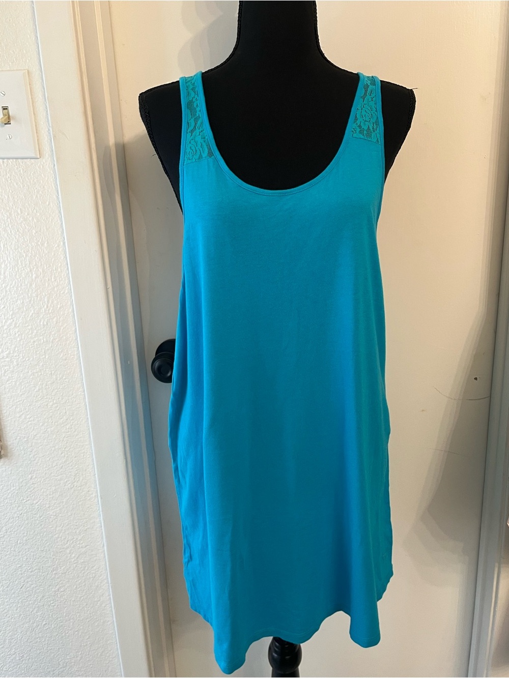 Victoria's Secret PINK Teal Lace-Trim Scoop Coverup